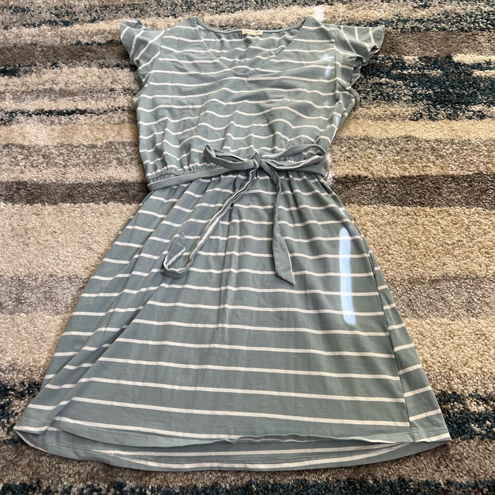 Blue Striped Mini Dress